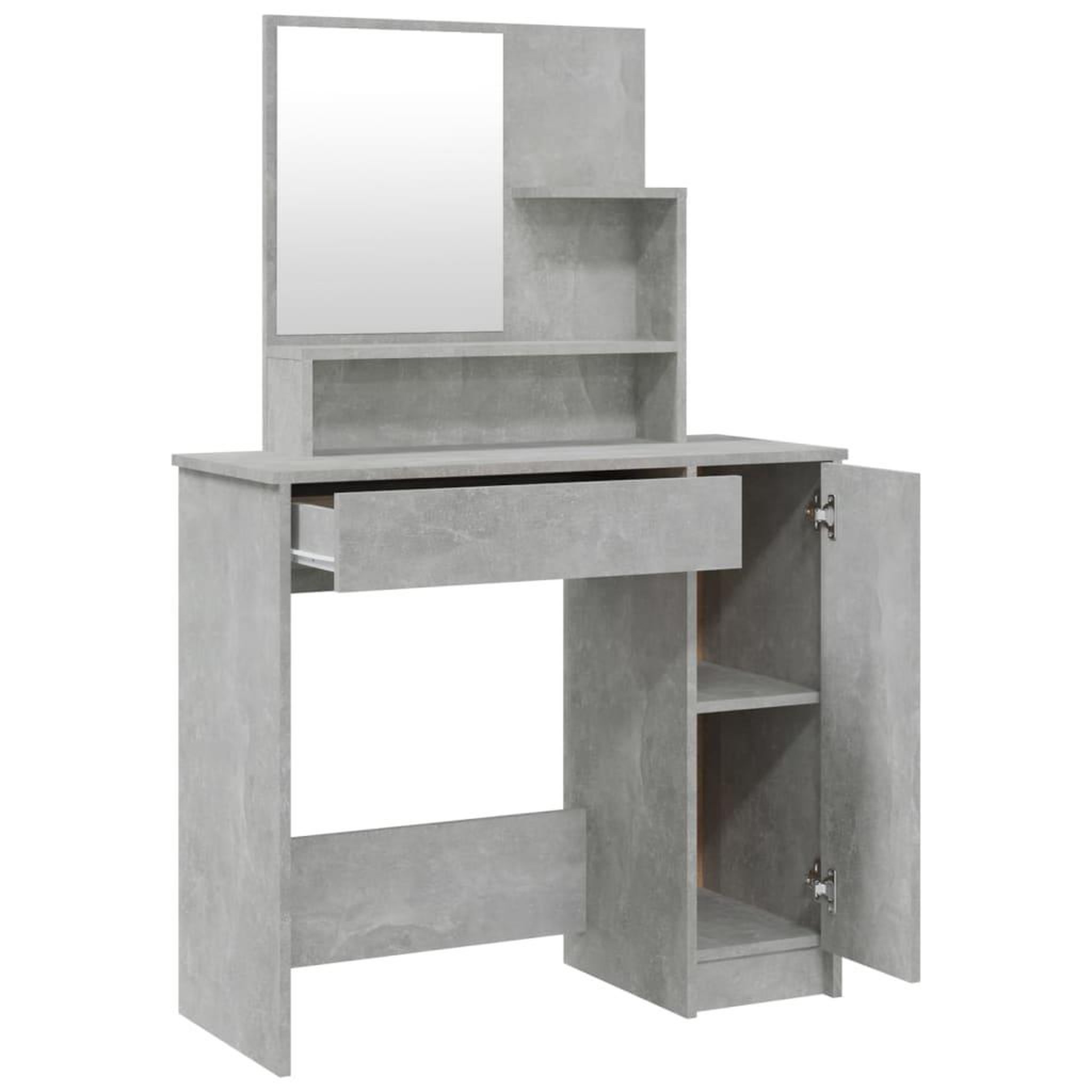 Voir la diapositive 5 : VIDAXL Ensemble de coiffeuse Gris beton 86,5x35x136 cm