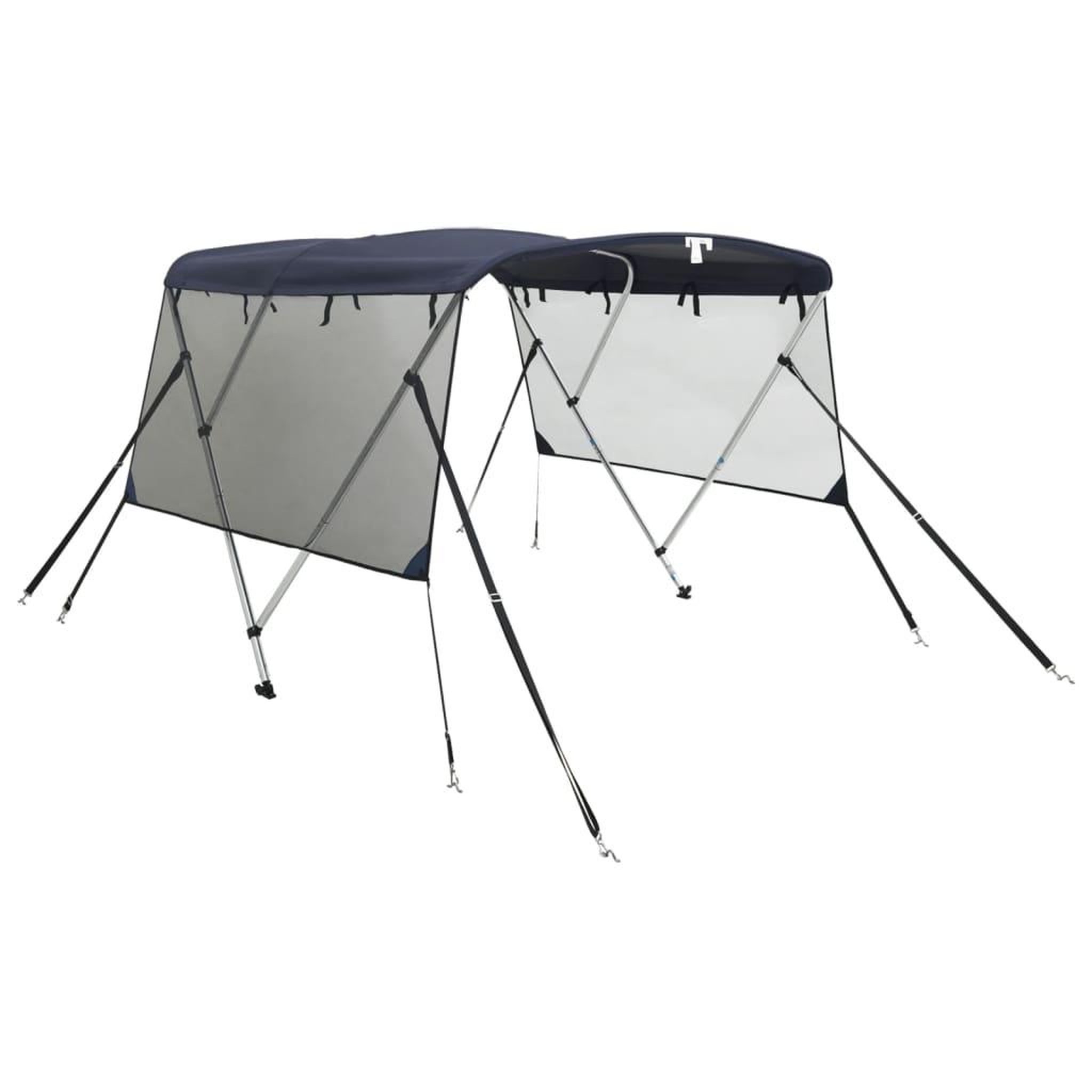 Voir la diapositive 2 : VIDAXL Toit bimini a 3 arceaux parois en maille 183x(185-198)x137 cm