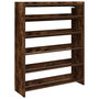 Voir la diapositive 2 : VIDAXL Etagere a chaussures chene fume 80x25x100 cm bois d'ingenierie
