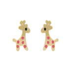 L'ATELIER D'AZUR Boucles d'Oreilles Girafes - Or Jaune - Enfant