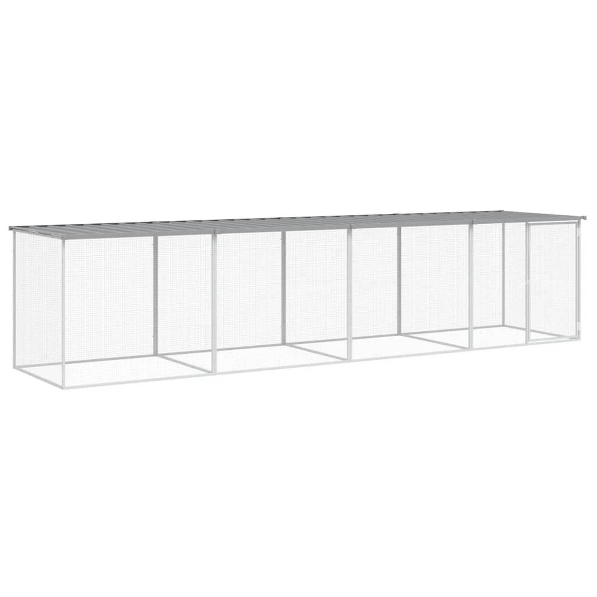 Voir la diapositive 2 : VIDAXL Poulailler avec toit gris clair 403x98x90 cm acier galvanise