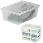 Voir la diapositive 2 : tectake Lot de 24 boîtes de rangement plastique pour chaussures avec couvercle blanc transparent