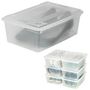 Voir la diapositive 2 : tectake Lot de 24 boîtes de rangement plastique pour chaussures avec couvercle blanc transparent