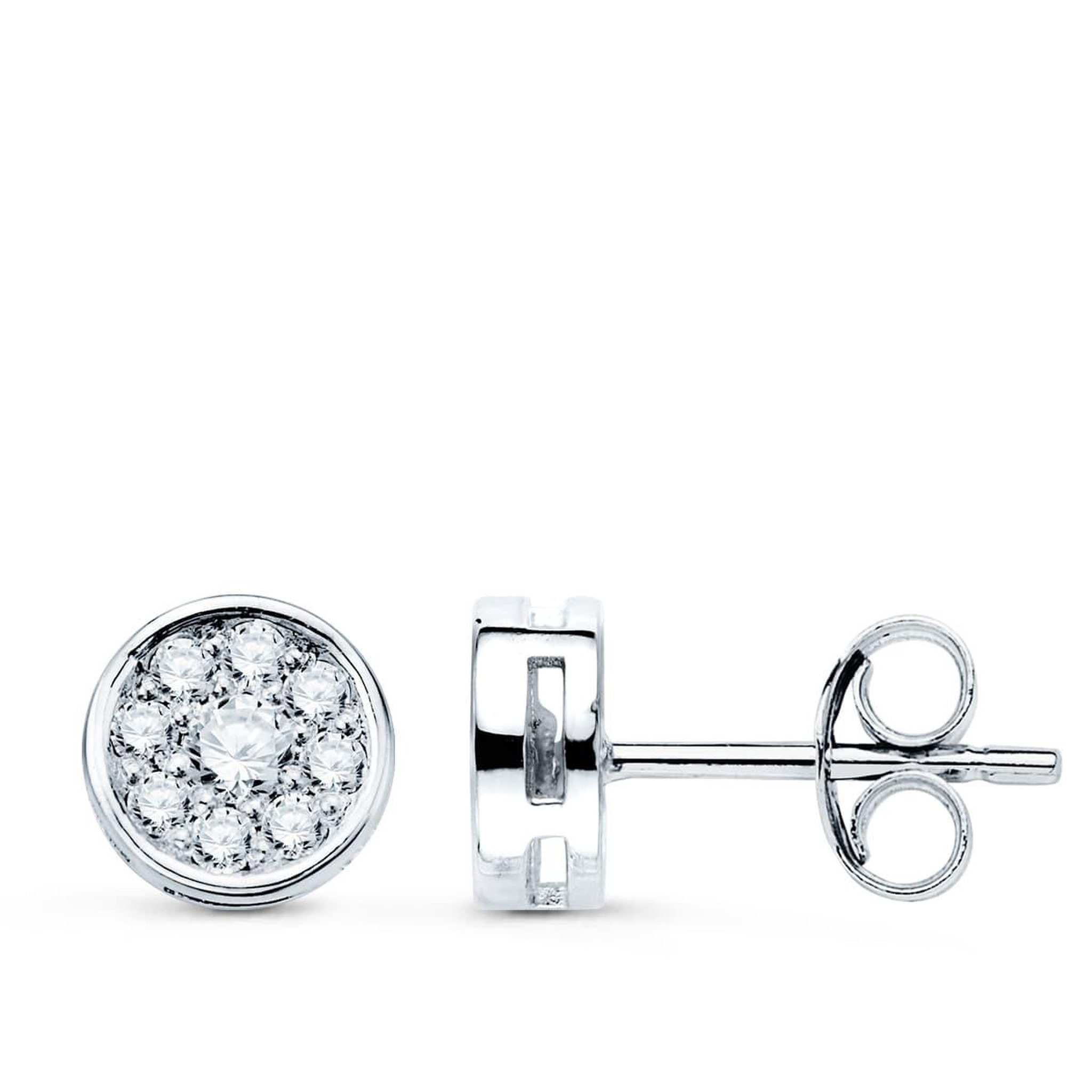 L'ATELIER D'AZUR Boucles d'Oreilles Solitaires Accompagné Diamants de Synthèse 0.36 Carats - Or 18 Carats 750 Blanc
