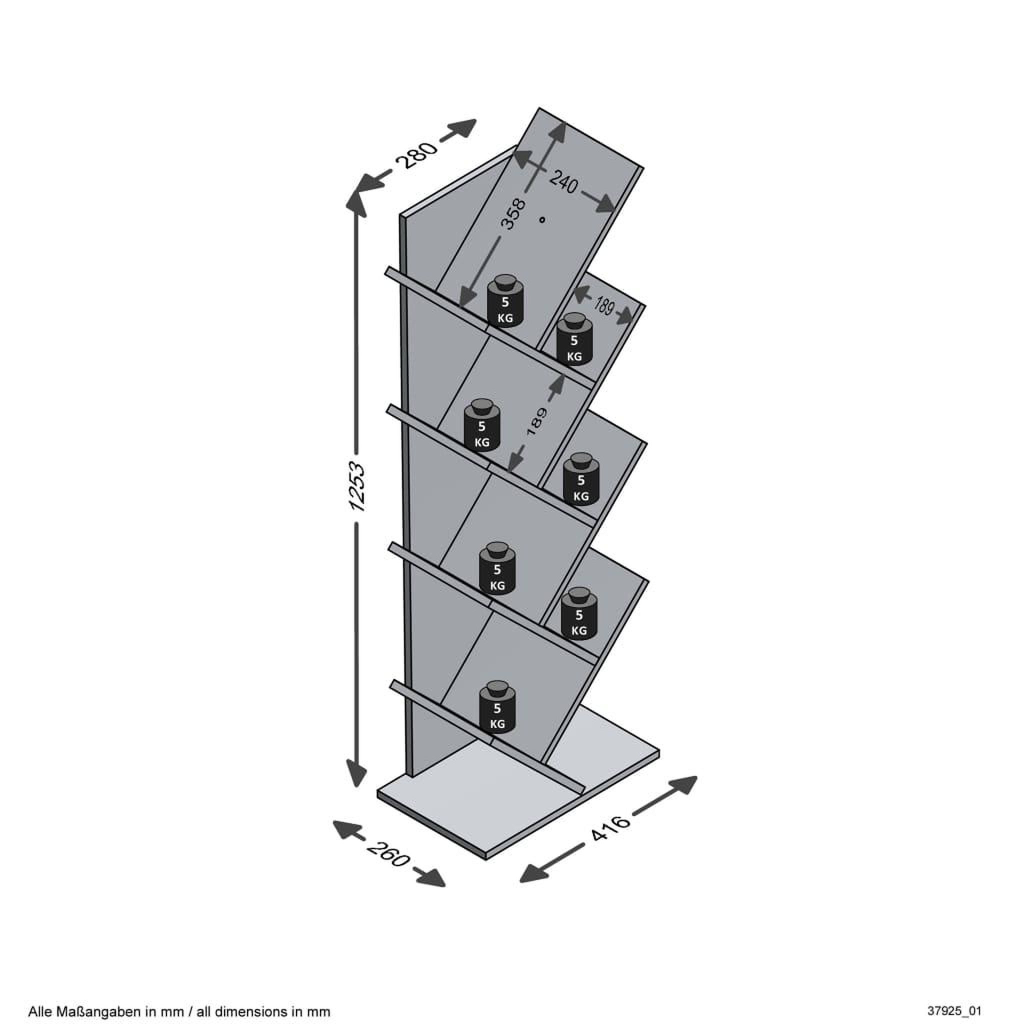 Voir la diapositive 6 : FMD FMD Etagere geometrique sur pied a livres Blanc