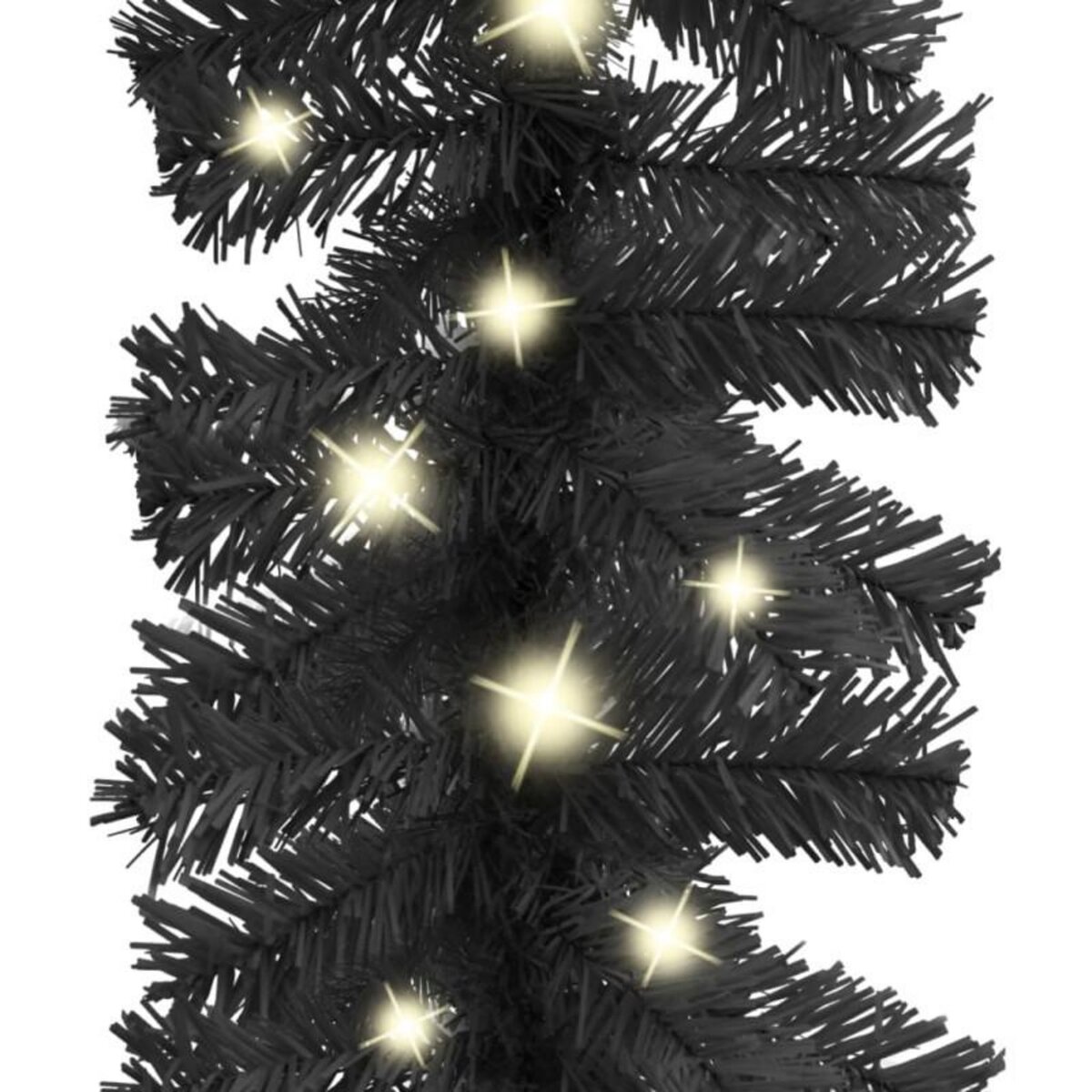 VIDAXL Guirlande de Noël avec lumières LED 10 m Noir