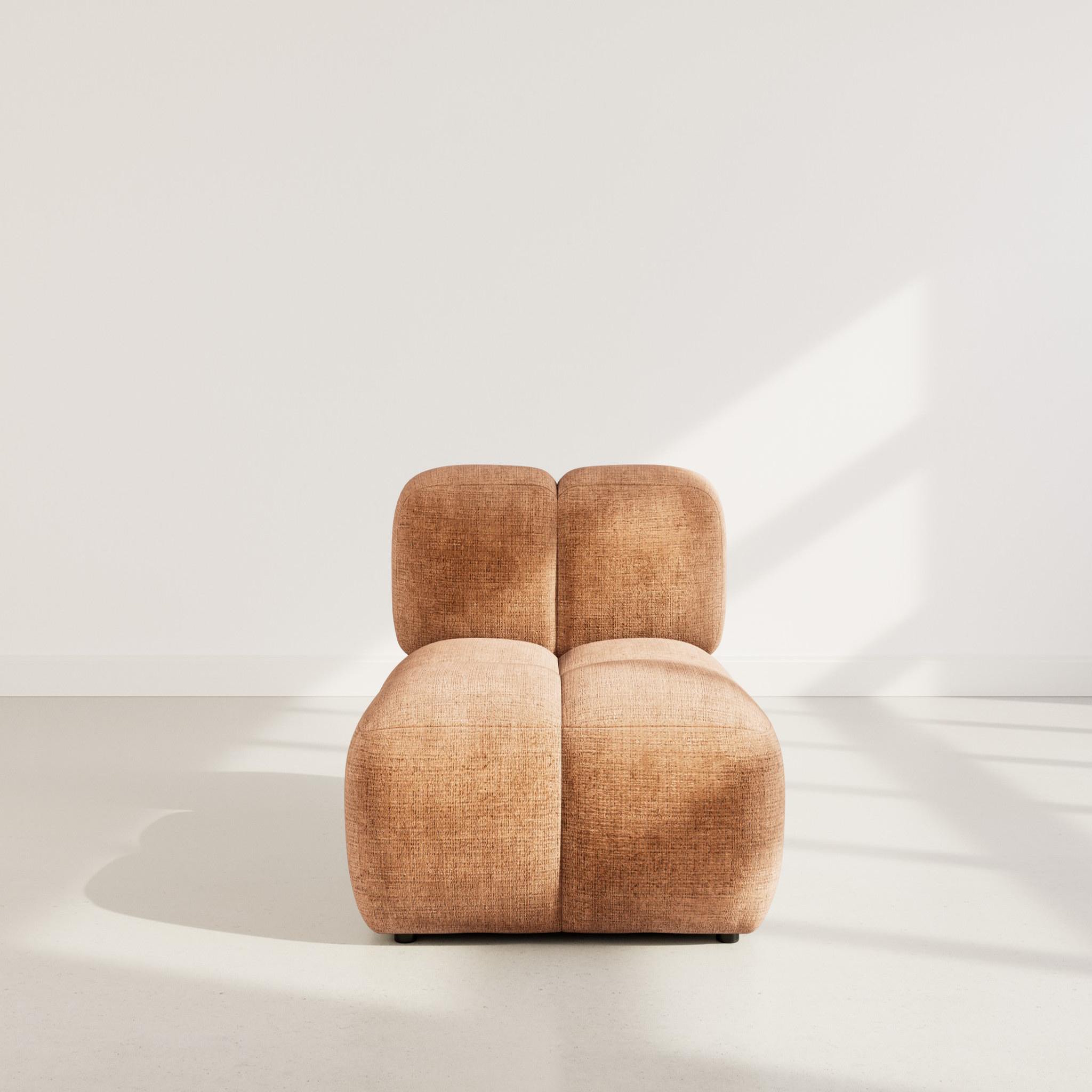 Voir la diapositive 2 : LISA DESIGN Grace - module d'assise en velours texturé