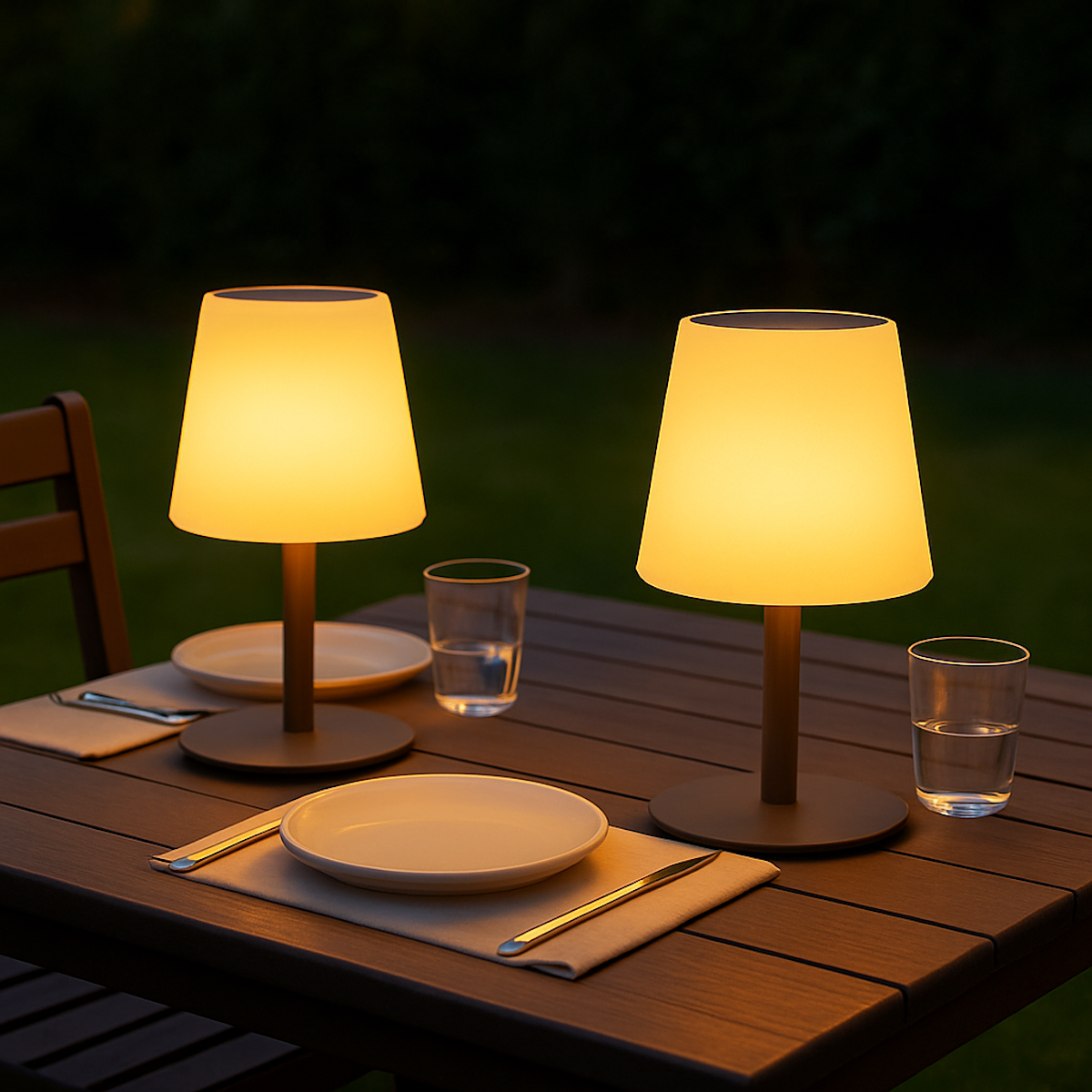 Lumisky Lampe de table solaire STANDY TINY Blanc Acier H25cm