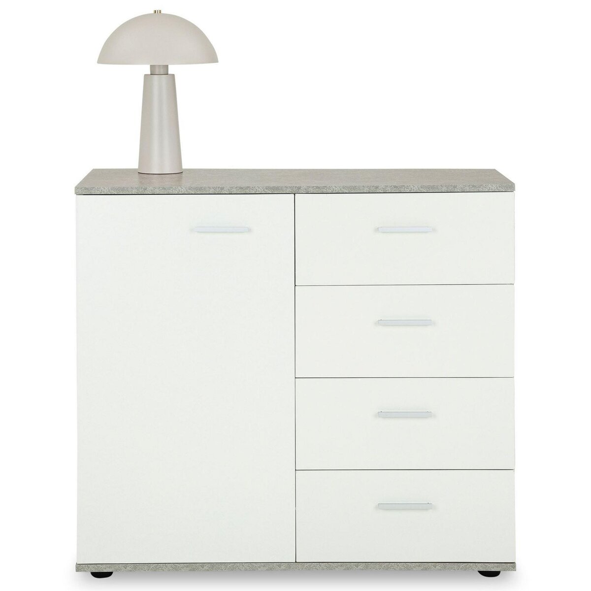 IDIMEX Buffet CHICAGO avec 4 tiroirs et 1 porte, en mélaminé