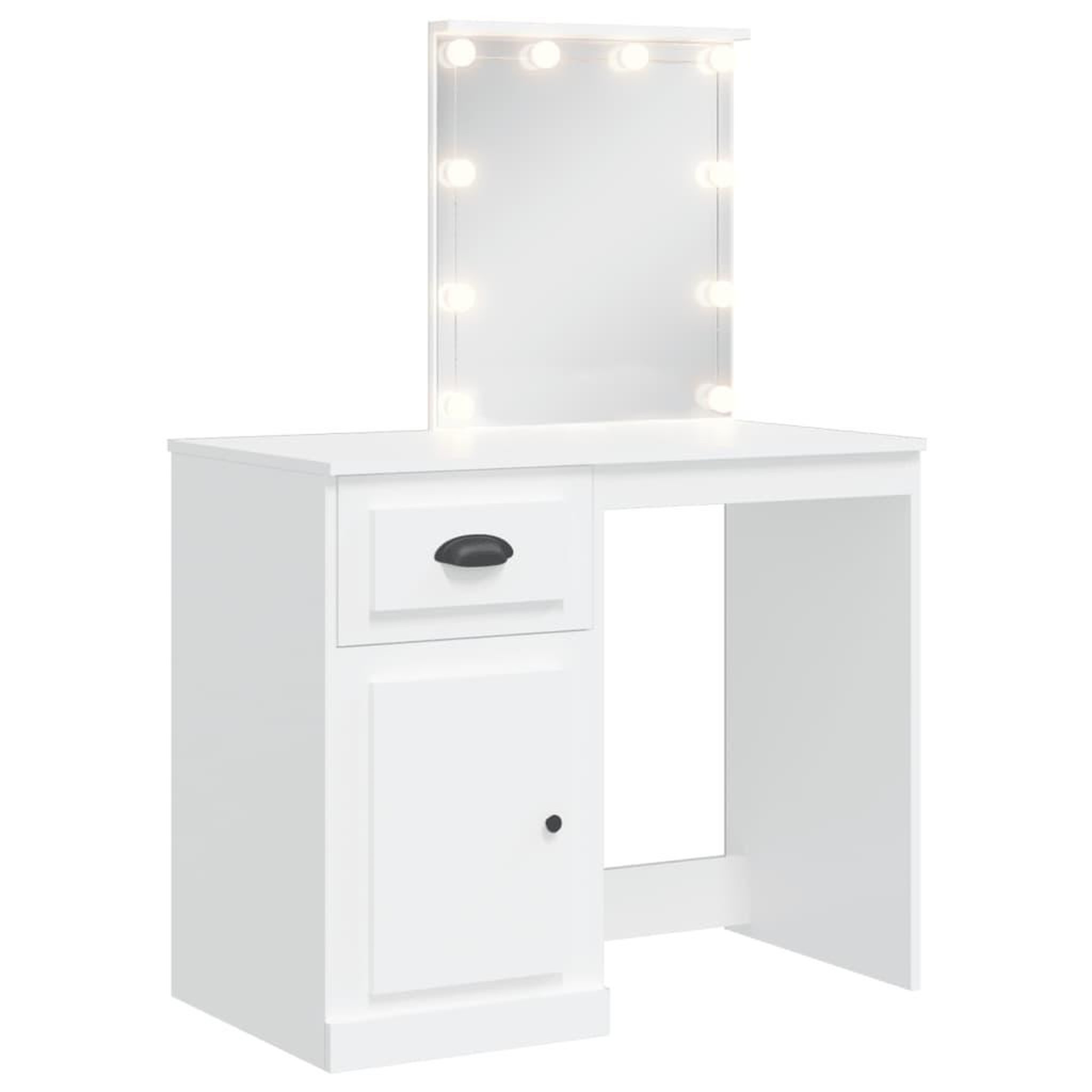 Voir la diapositive 2 : VIDAXL Coiffeuse avec lumieres LED blanc 90x42x132,5 cm