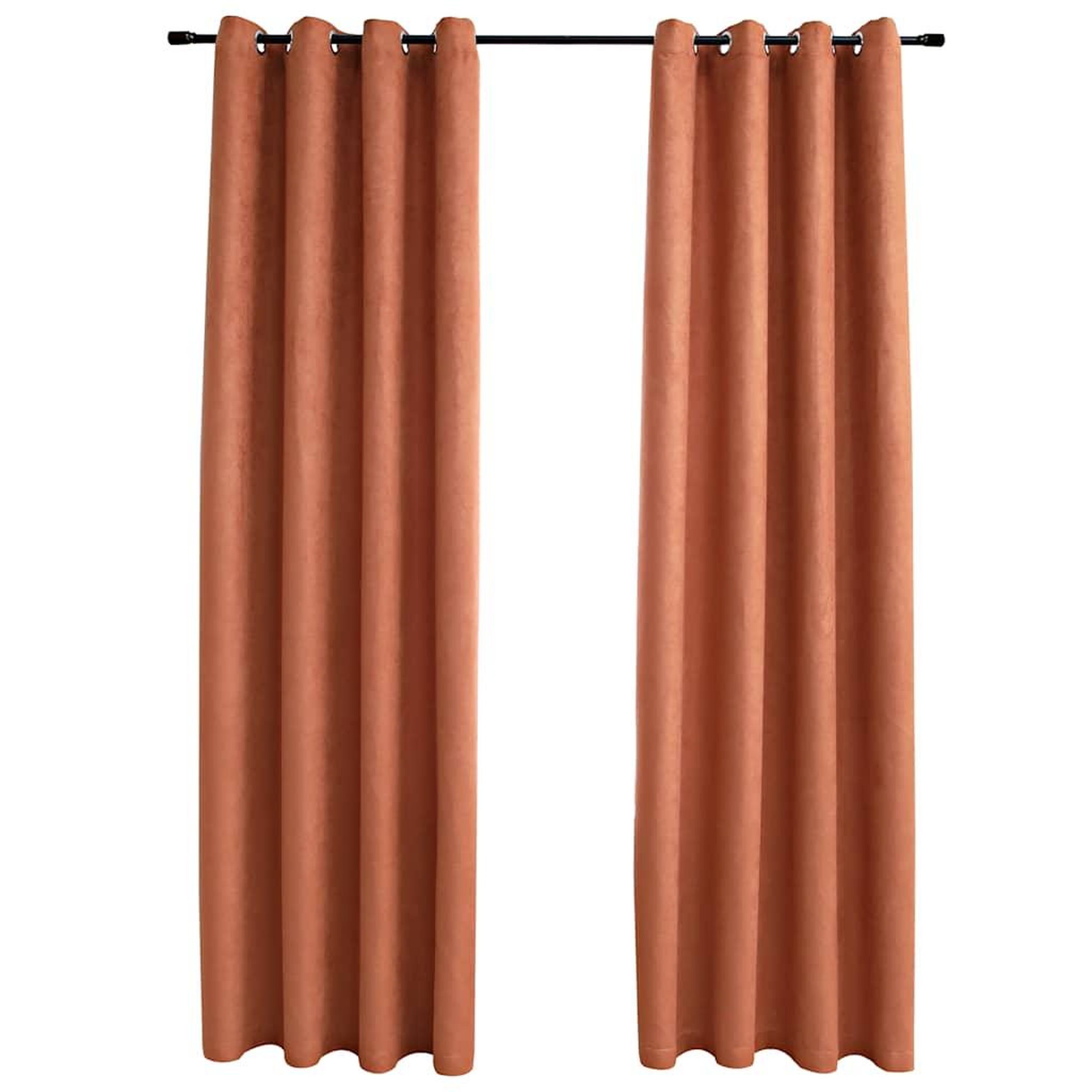 Voir la diapositive 2 : VIDAXL Rideaux occultants et anneaux en metal 2 pcs Rouille 140x225 cm