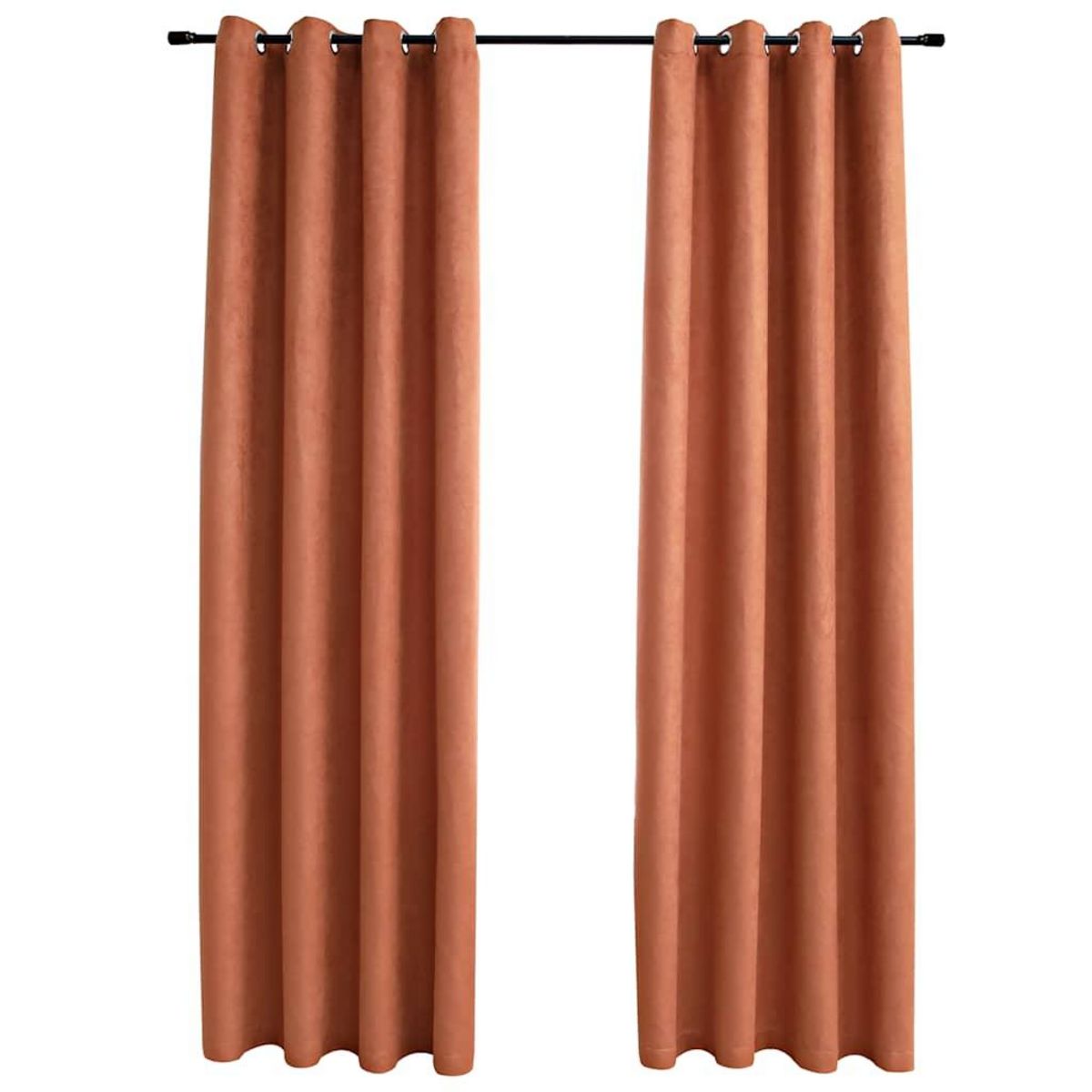 VIDAXL Rideaux occultants et anneaux en metal 2 pcs Rouille 140x225 cm