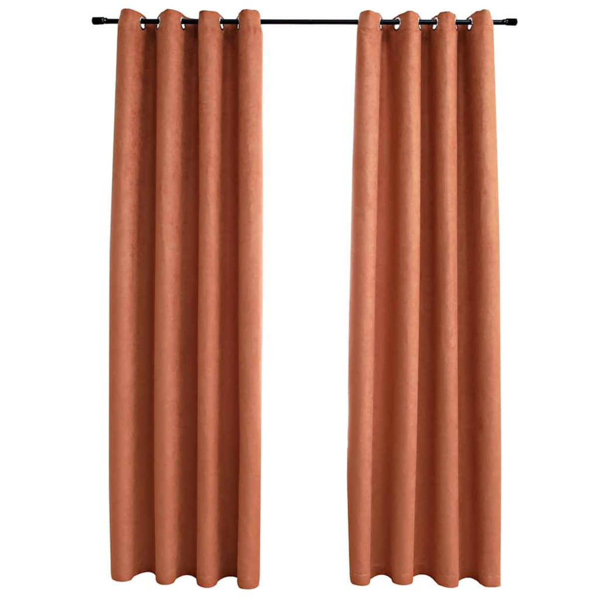 VIDAXL Rideaux occultants et anneaux en metal 2 pcs Rouille 140x225 cm