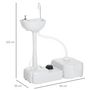 Voir la diapositive 3 : OUTSUNNY Évier à Main Portable Jardin Extérieur Camping Voyager avec Réservoir d'Eau 17L Pompe à Pied 83 x 50 x 103 cm Gris