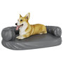 Voir la diapositive 3 : VIDAXL Lit pour chien ergonomique Mousse Gris 88x65 cm Similicuir