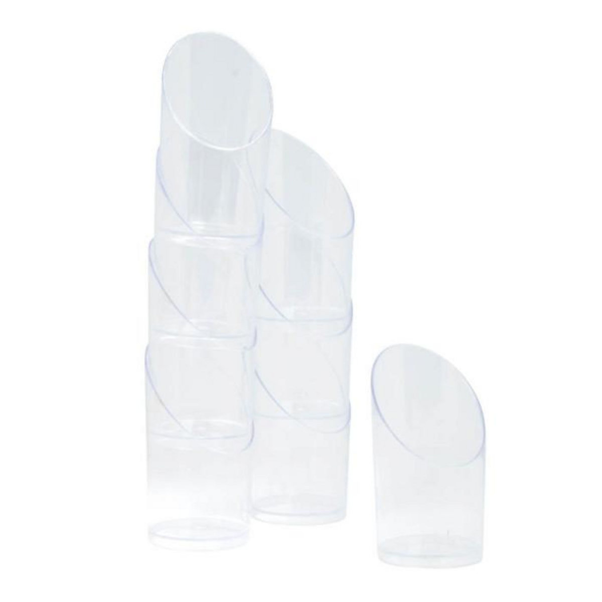 Paris Prix Lot de 8 Verrines en Plastique Réutilisable  Bambou  30ml Transparent