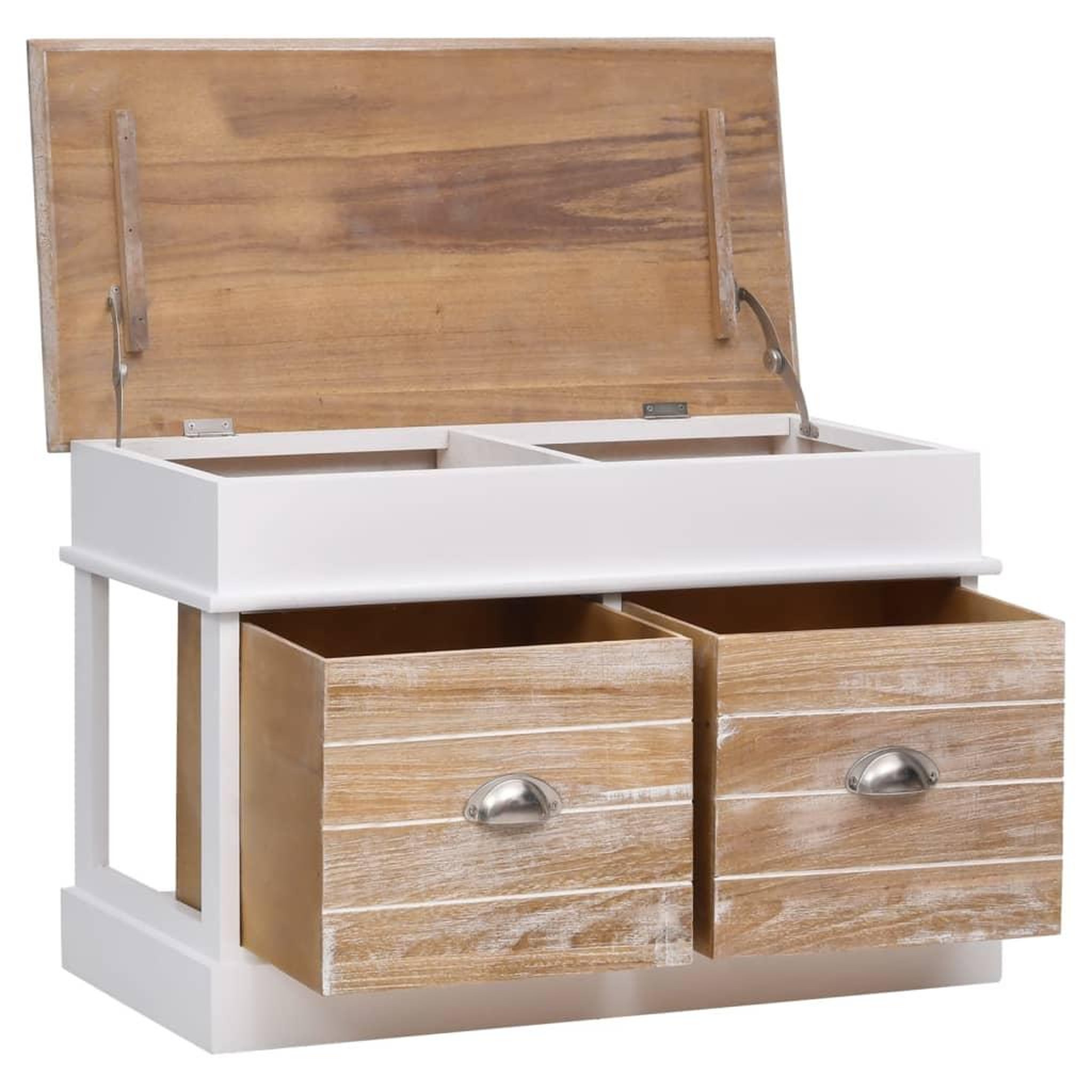 Voir la diapositive 5 : VIDAXL Banc d'entree 70 x 35 x 45 cm Bois de Paulownia