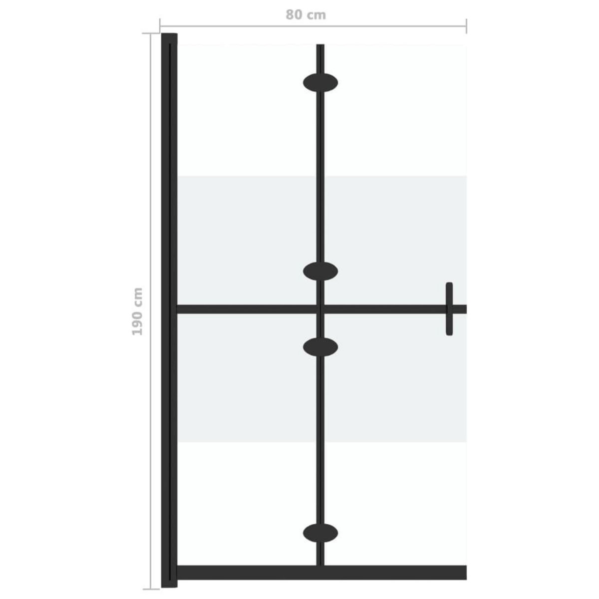 VIDAXL Paroi de douche pliable Verre ESG demi-depoli 80x190 cm