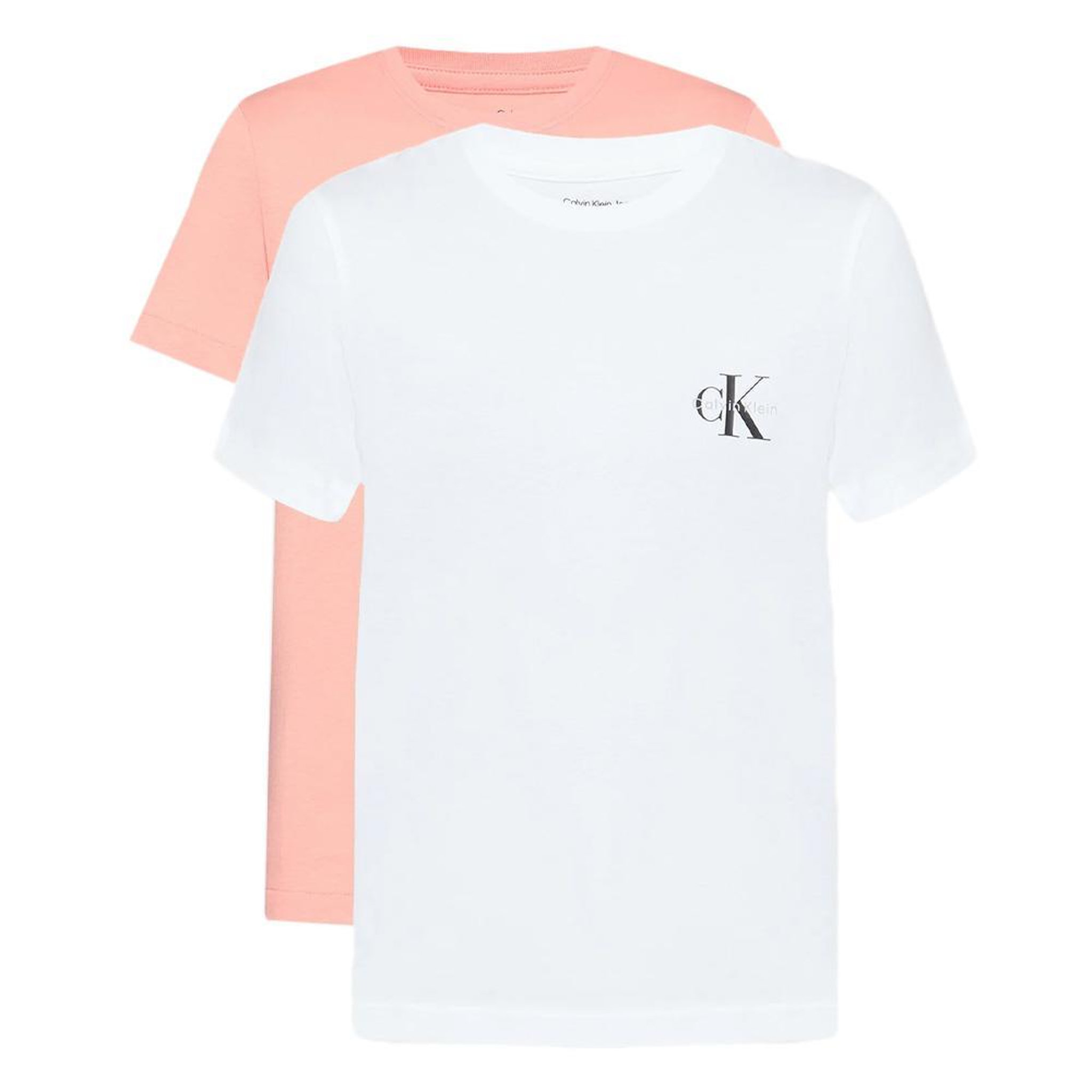CALVIN KLEIN JEANS Lot de 2 T-Shirt Rose/Blanc Femme Calvin Klein Jeans Monologo. Coloris disponibles : Blanc