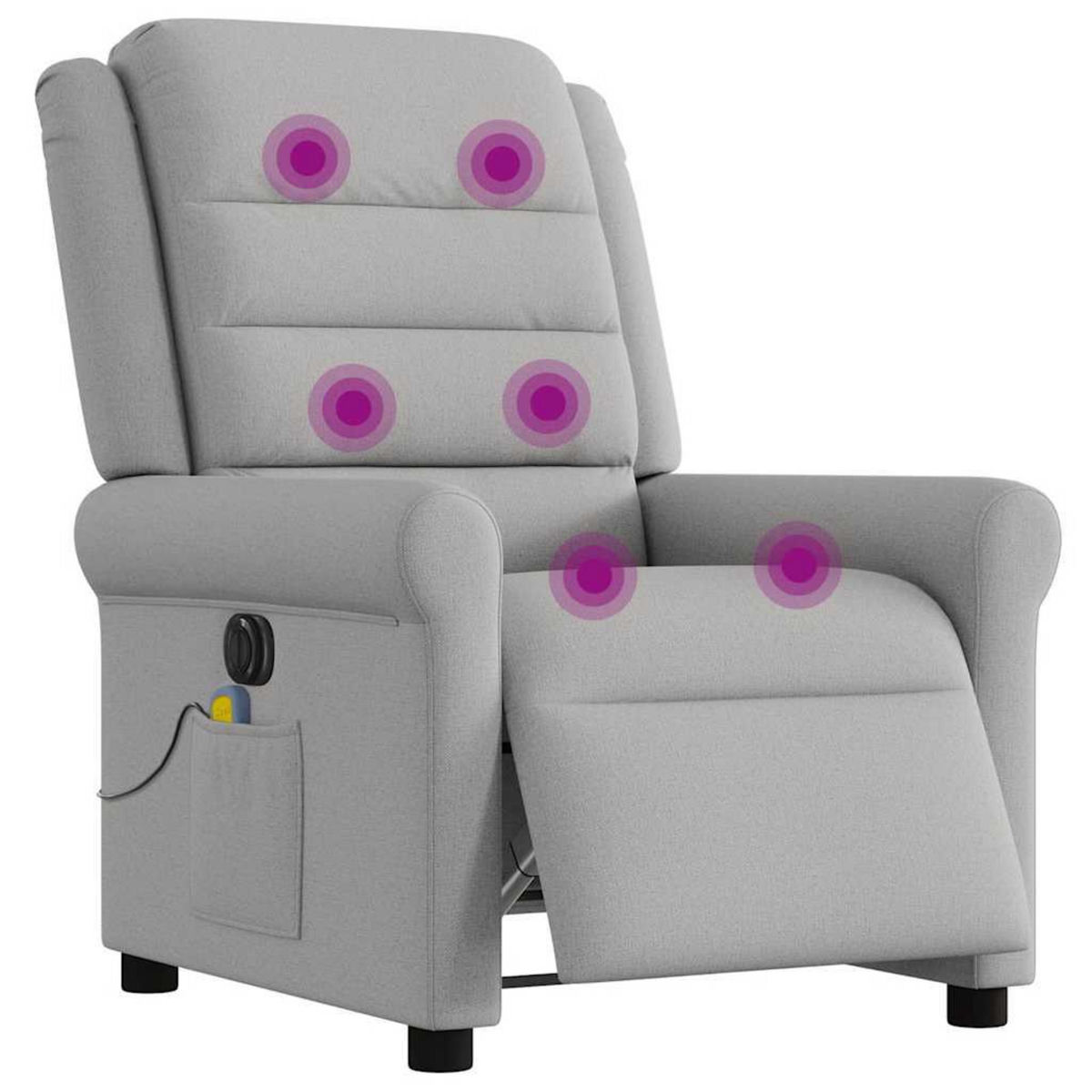VIDAXL Fauteuil de massage inclinable electrique gris nuage tissu