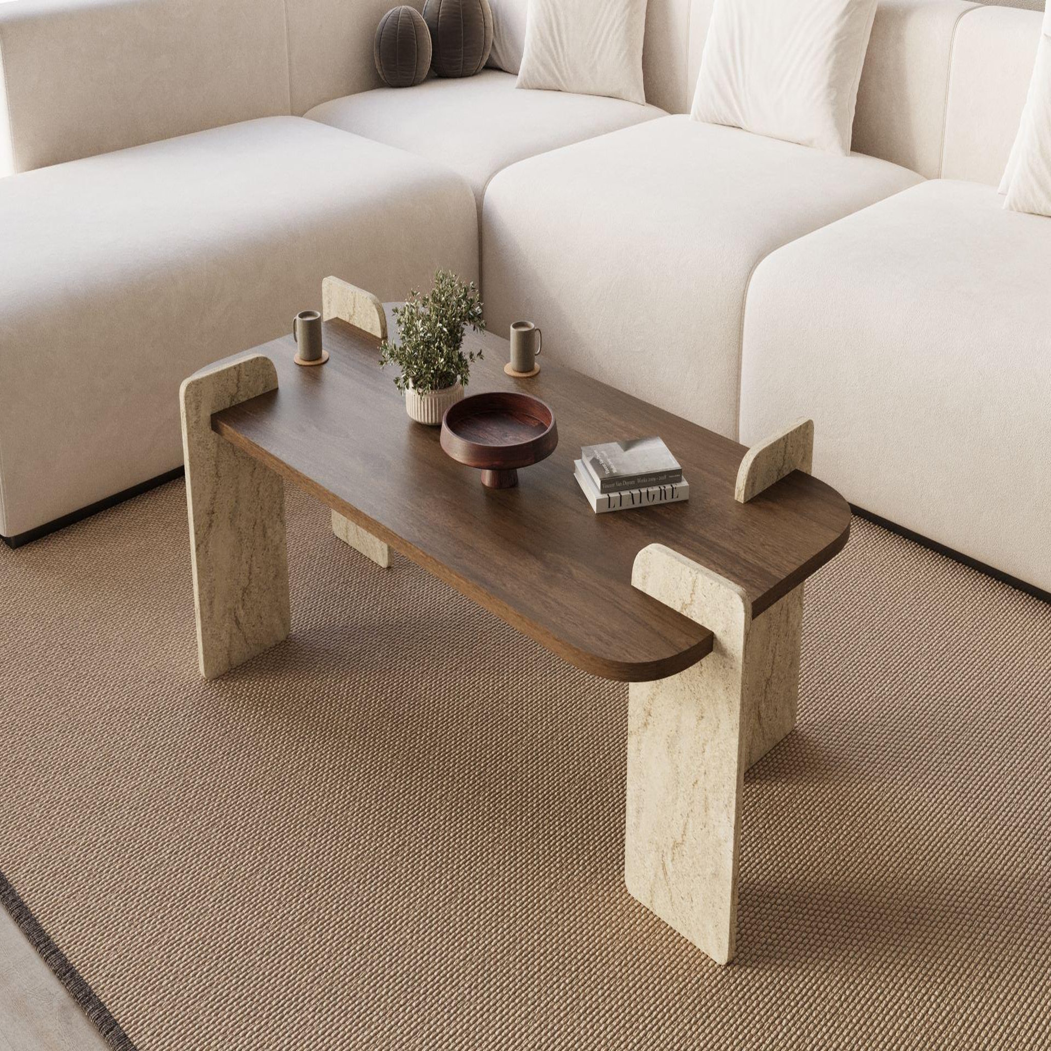 Voir la diapositive 2 : Habitat et Jardin Table basse en bois  leapiri  - 120 x 60 x 35 cm - marron