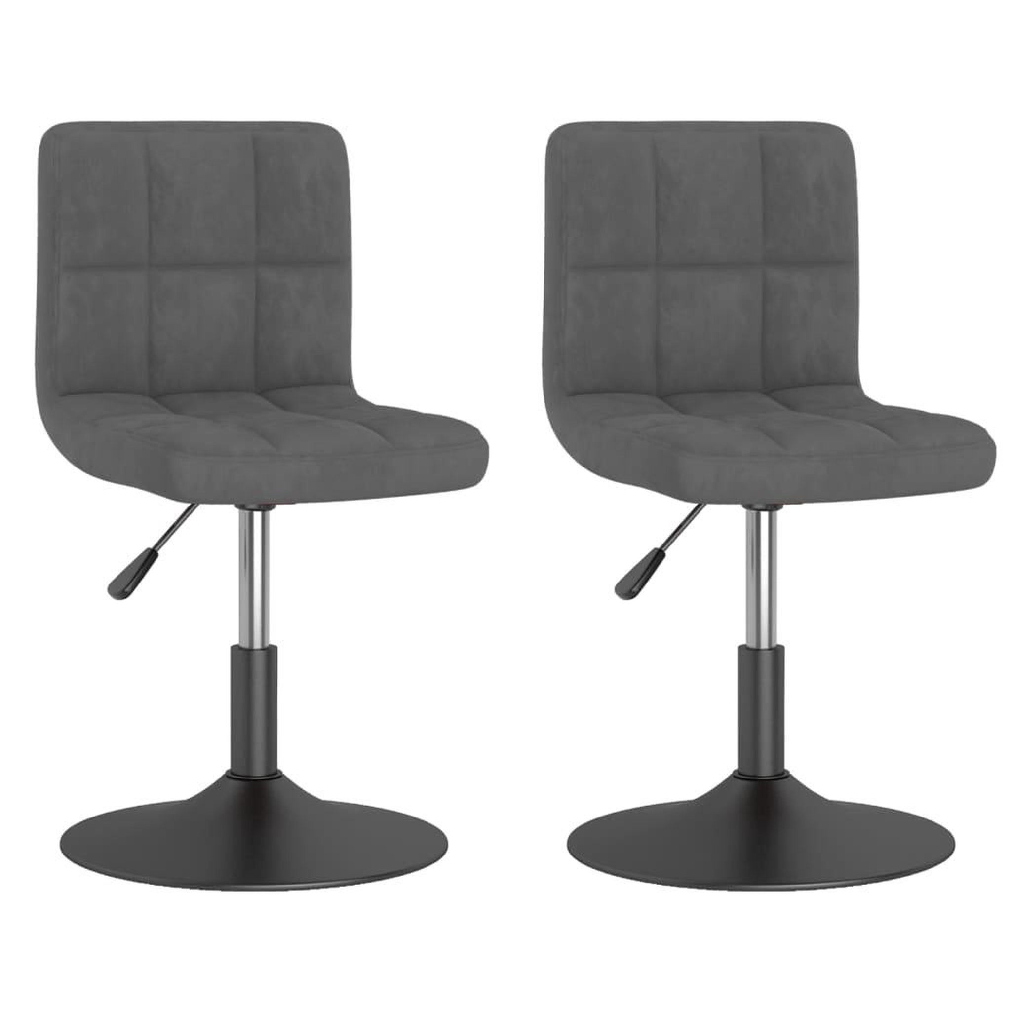 Voir la diapositive 2 : VIDAXL Chaises pivotantes a manger lot de 2 gris fonce velours