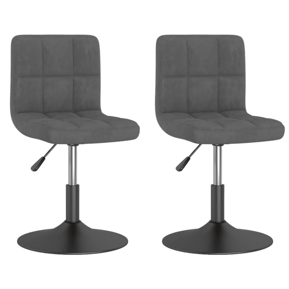 VIDAXL Chaises pivotantes a manger lot de 2 gris fonce velours