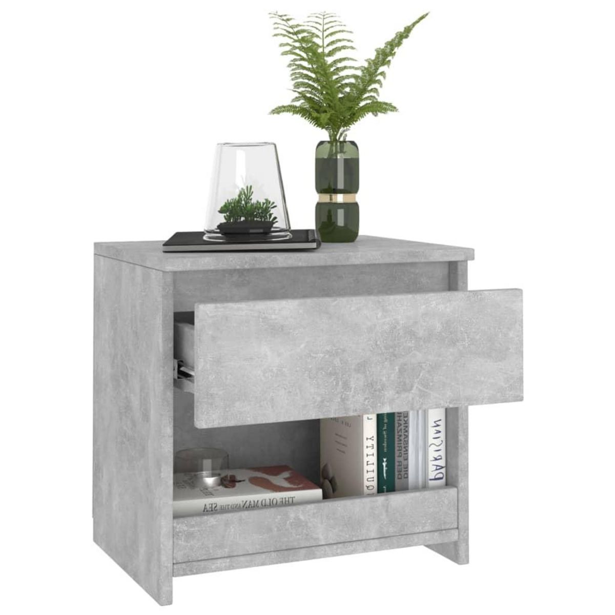 VIDAXL Tables de chevet 2 pcs Gris beton 40x30x39 cm Agglomere