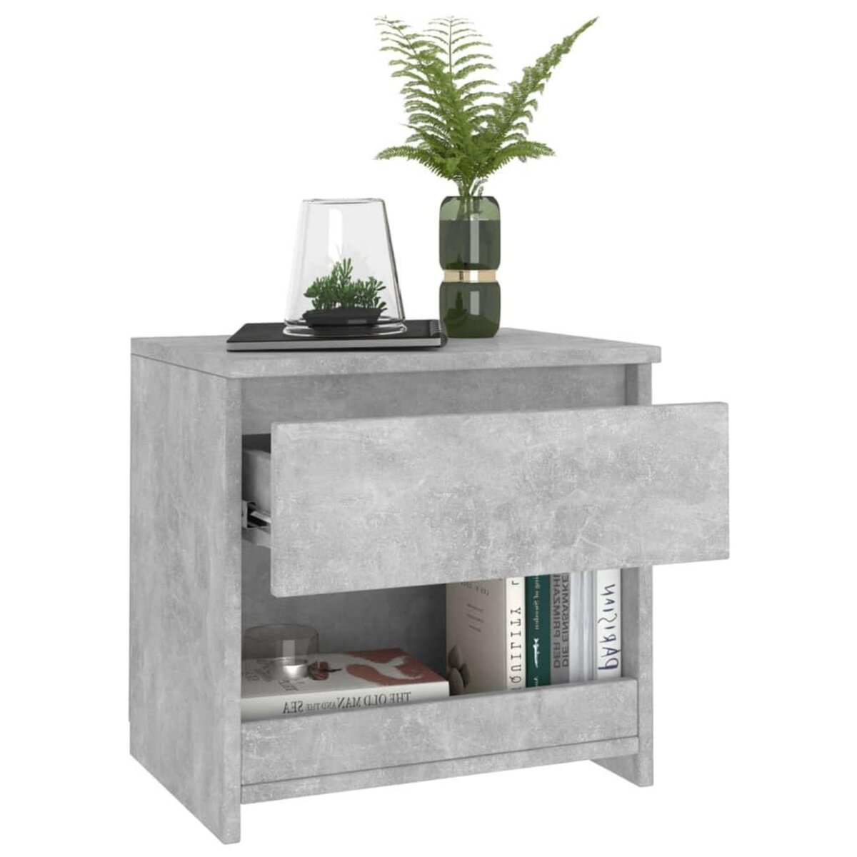 VIDAXL Tables de chevet 2 pcs Gris beton 40x30x39 cm Agglomere