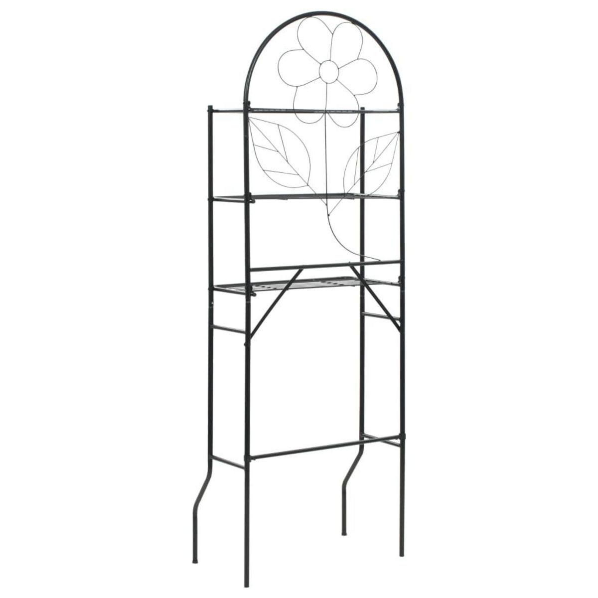 VIDAXL Etagere de toilette Noir 60x33x174 cm