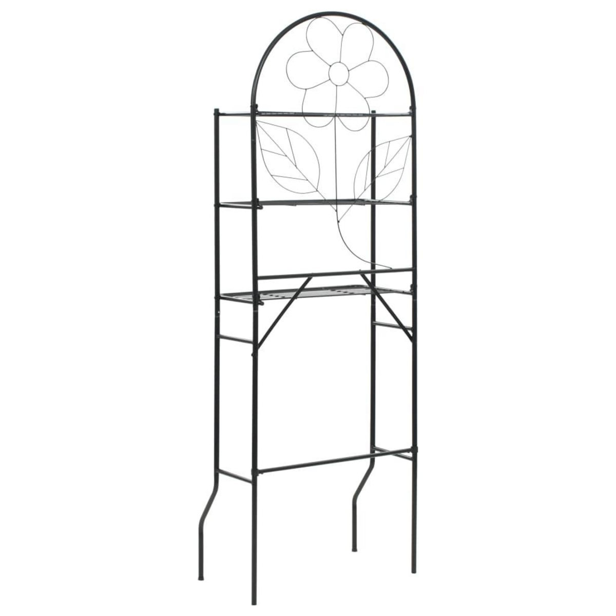 VIDAXL Etagere de toilette Noir 60x33x174 cm
