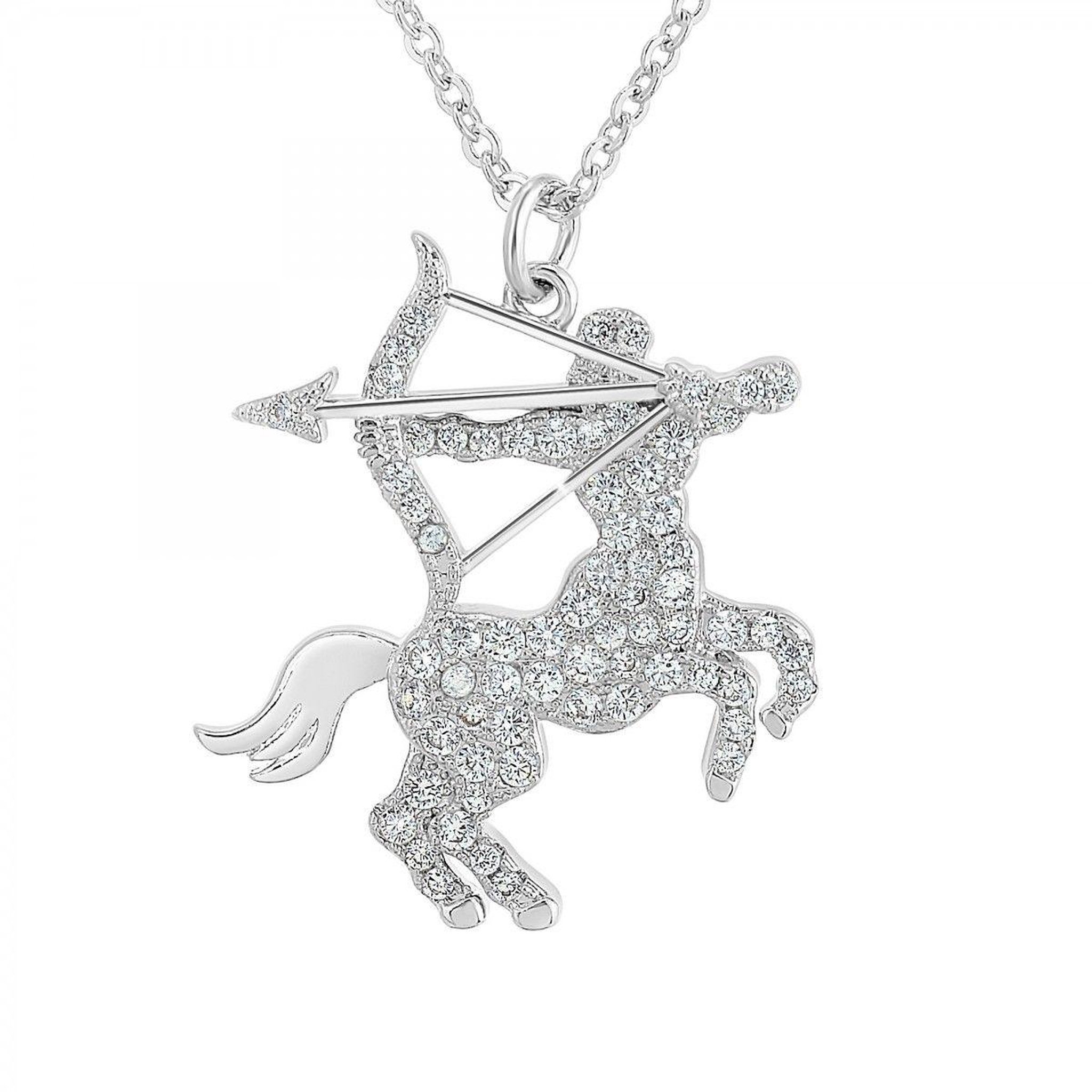 Voir la diapositive 1 : SC CRYSTAL Collier signe astrologique sagittaire orné de Cristaux scintillants par SC Crystal en Métal rhodié