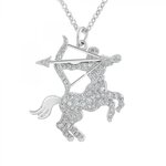 SC CRYSTAL Collier signe astrologique sagittaire orné de Cristaux scintillants par SC Crystal en Métal rhodié