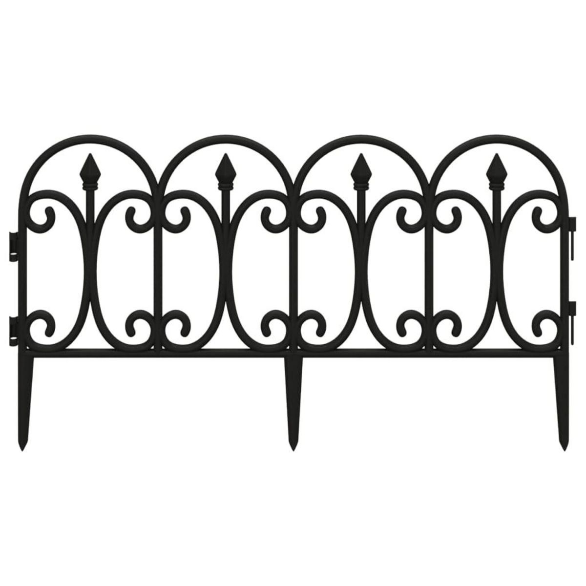 VIDAXL Bordures de pelouse 17 pcs Noir 10 m PP