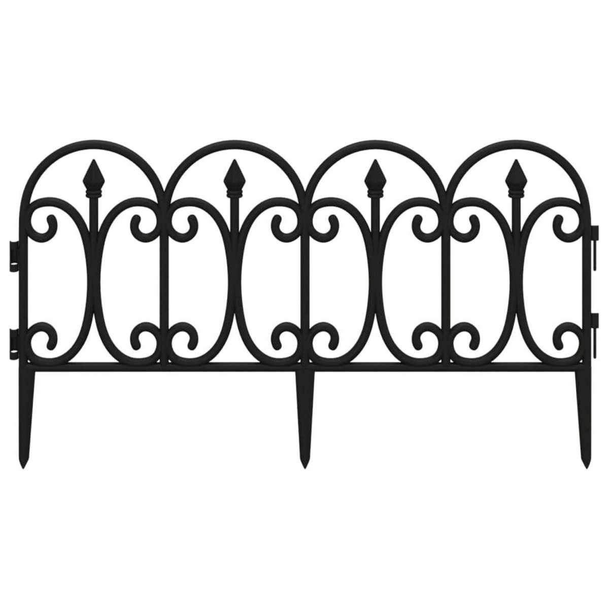 VIDAXL Bordures de pelouse 17 pcs Noir 10 m PP