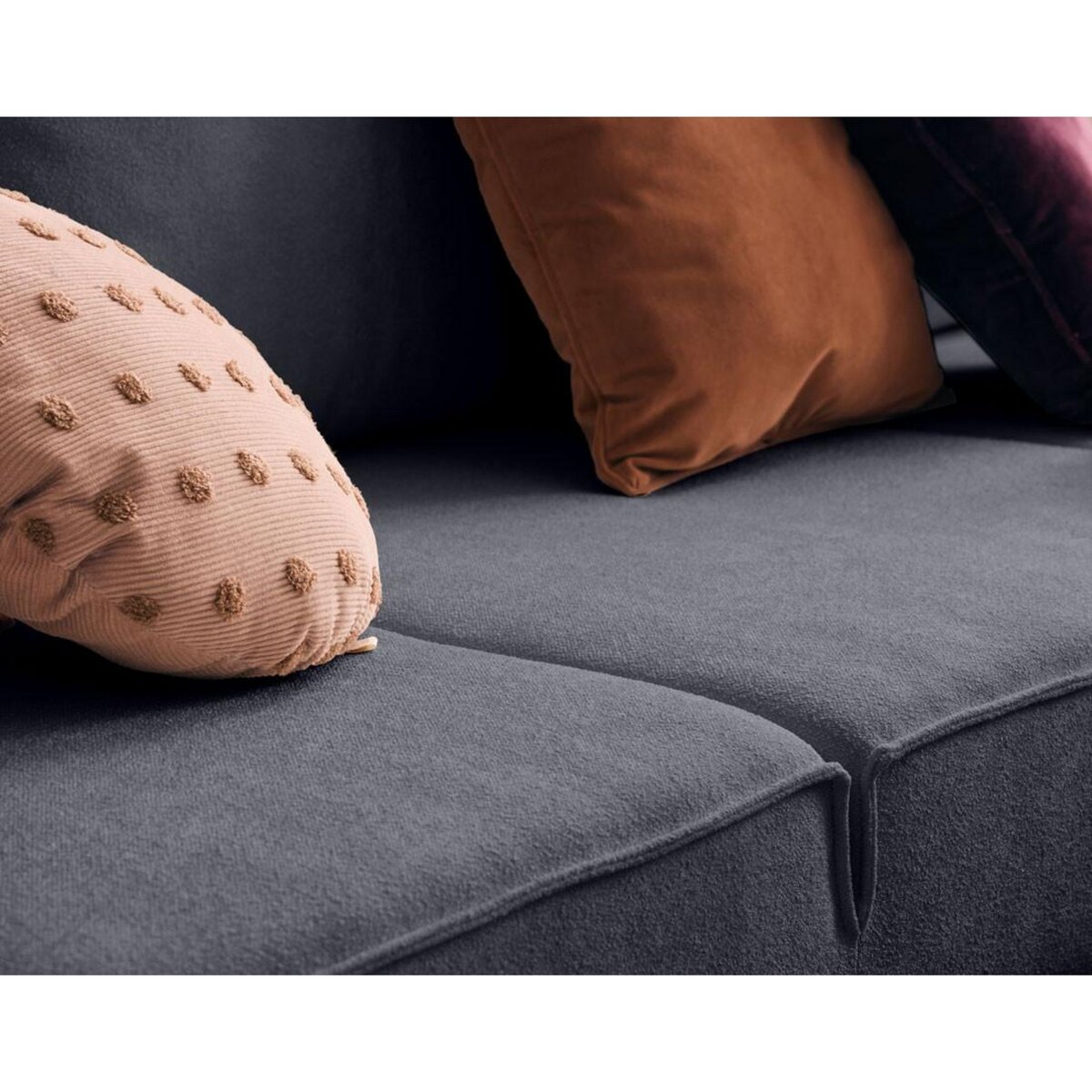 LISA DESIGN Charlie - canapé panoramique en u 7 places - convertible avec coffre - en tissu