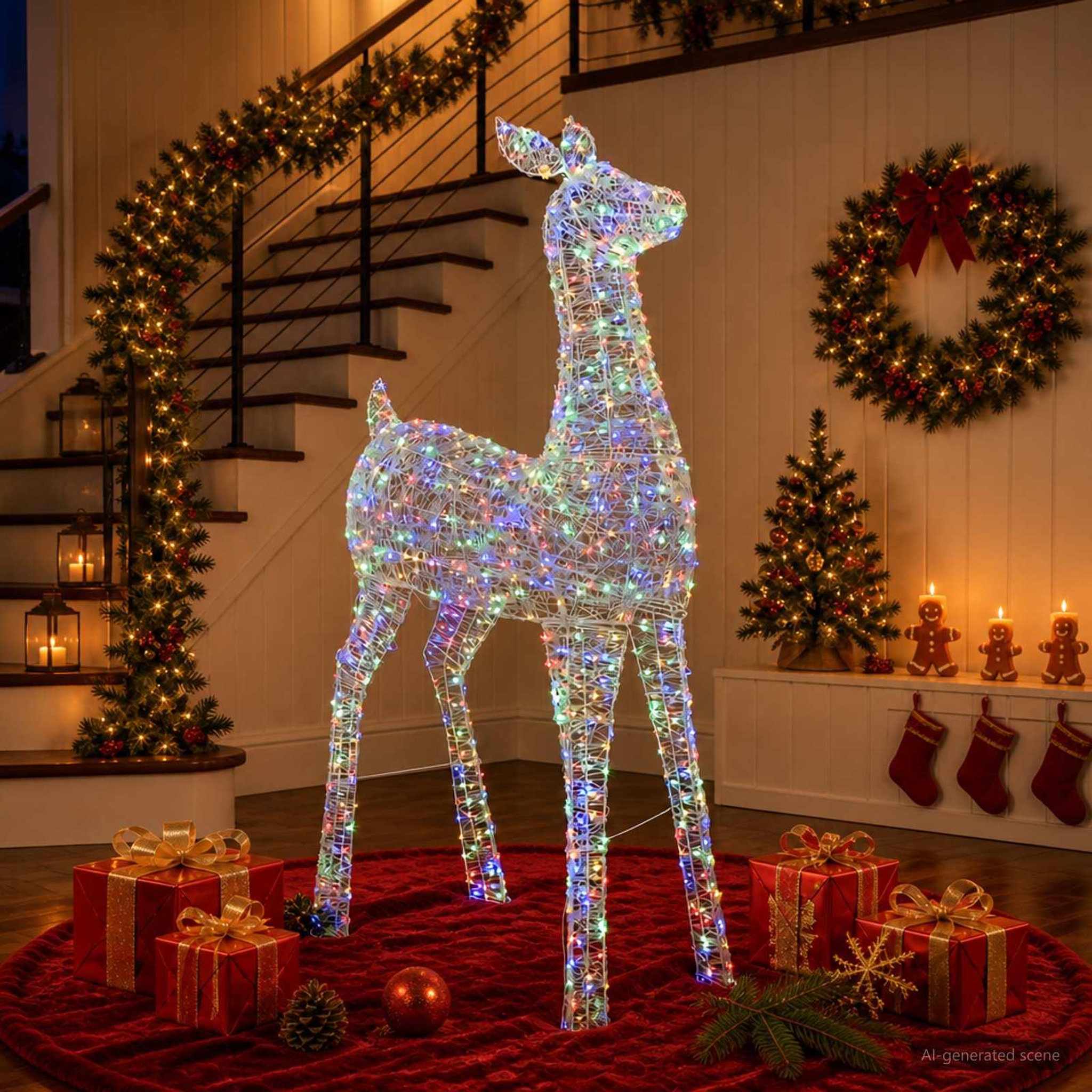 Voir la diapositive 4 : VIDAXL Renne de Noël lumineux a LED LOVIISA 900 LED Multicolore