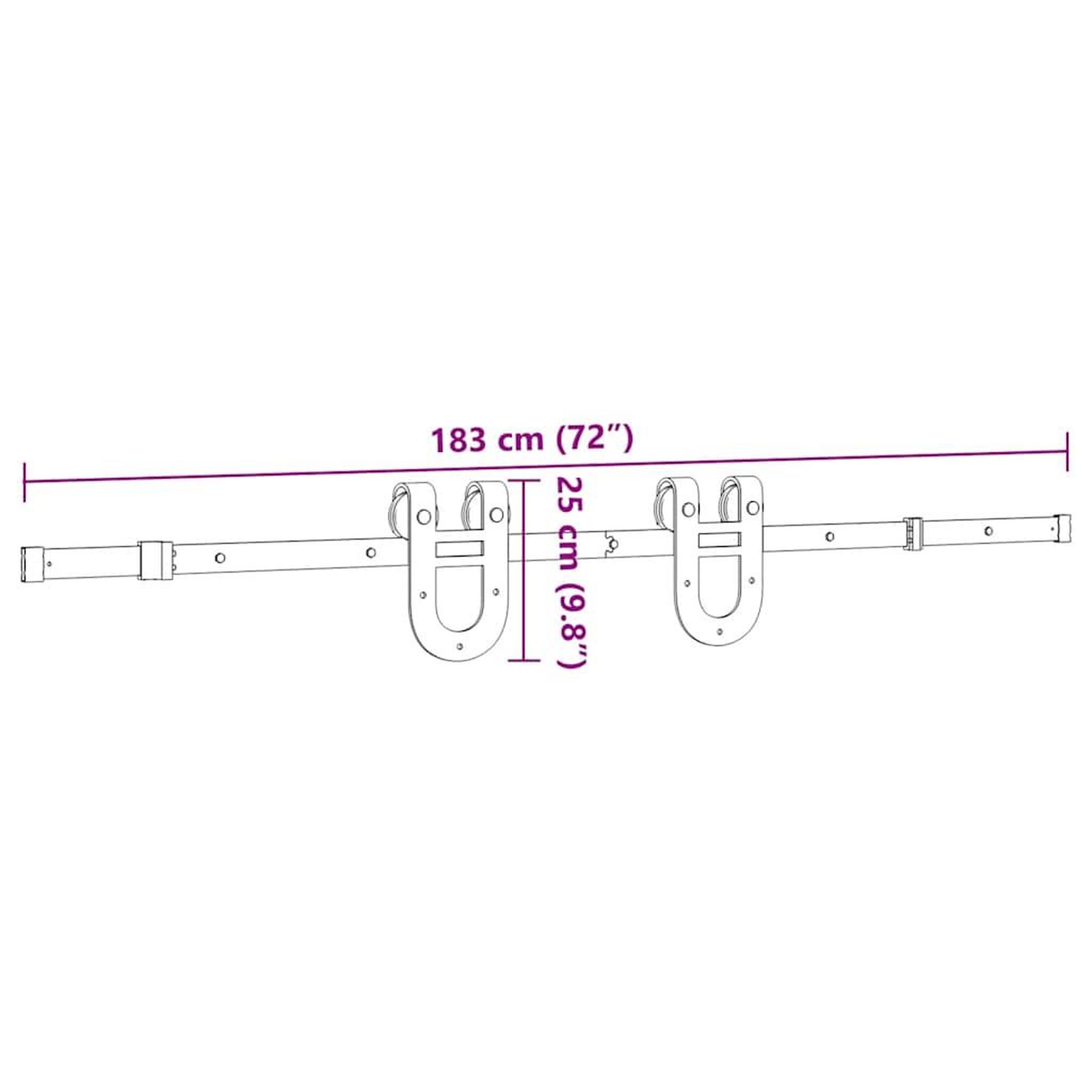 Voir la diapositive 6 : VIDAXL Kit de quincaillerie de porte coulissante 183 cm Acier Noir