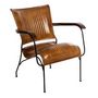 Voir la diapositive 1 : ATMOSPHERA Fauteuil Cognac en Cuir  Hoper  75cm Marron
