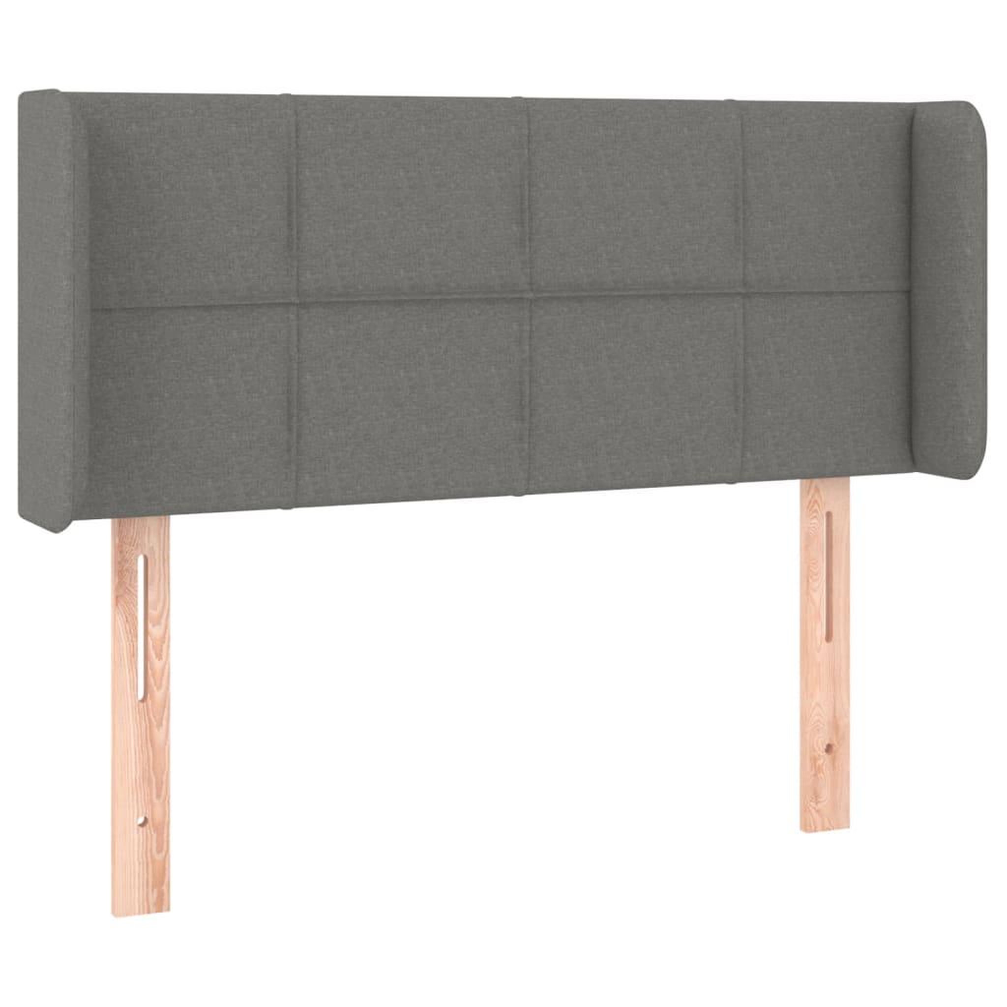 Voir la diapositive 2 : VIDAXL Tete de lit avec oreilles Gris fonce 93x16x78/88 cm Tissu