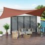 Voir la diapositive 2 : OUTSUNNY Voile d'ombrage rectangulaire 3 x 4 m polyéthylène haute densité résistant aux UV rouge