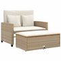 Voir la diapositive 2 : VIDAXL Canape de jardin 2 places coussins beige resine tressee&acacia