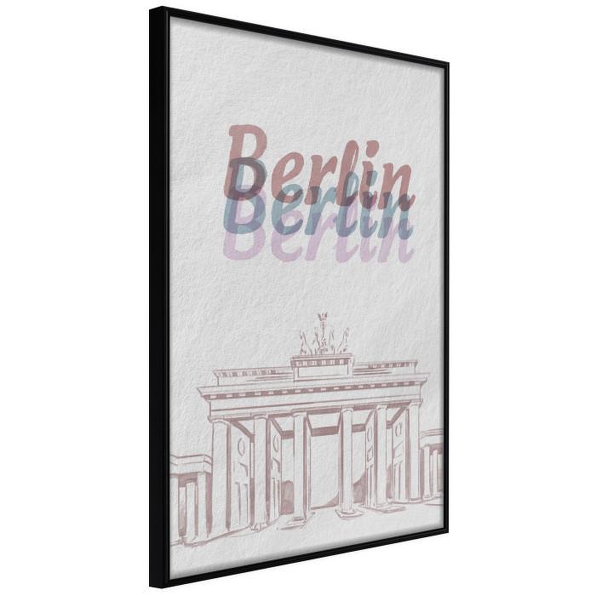 Paris Prix Affiche Murale Encadrée  Pastel Berlin. Coloris disponibles : Jaune, Noir