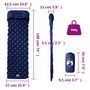 Voir la diapositive 6 : VIDAXL Matelas de camping gonflable et oreiller 1 personne bleu marine