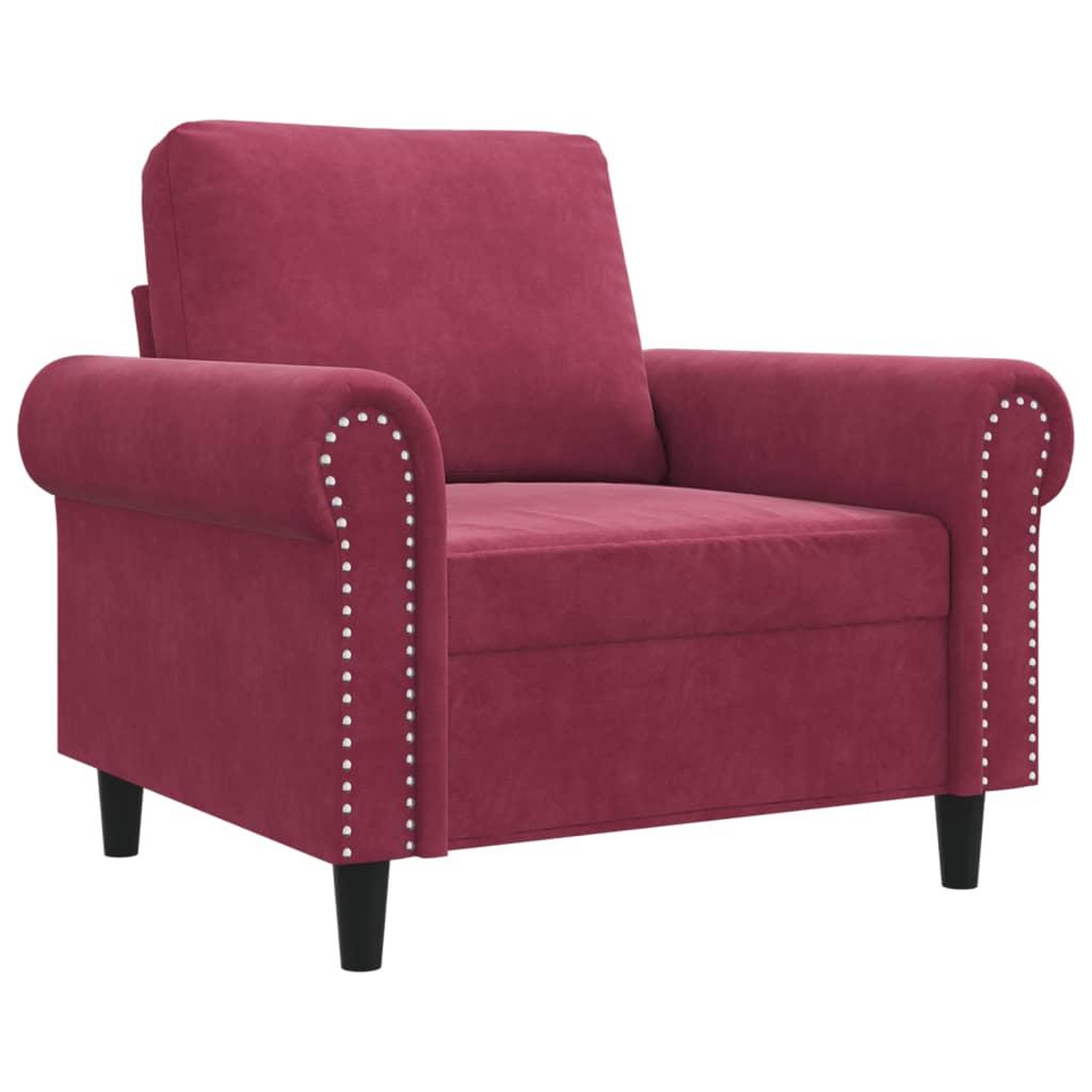 Voir la diapositive 2 : VIDAXL Fauteuil Rouge bordeaux 60 cm Velours