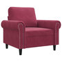 Voir la diapositive 2 : VIDAXL Fauteuil Rouge bordeaux 60 cm Velours