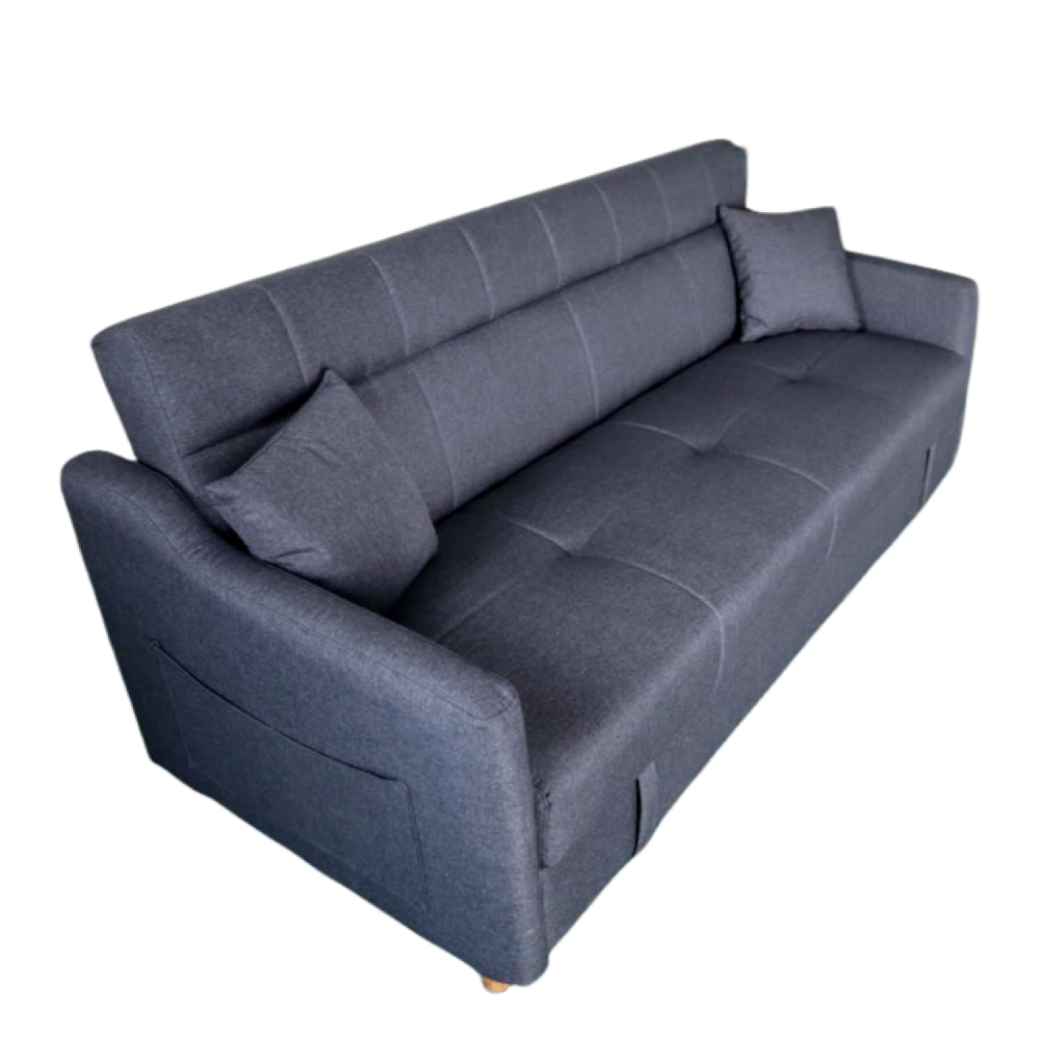 Voir la diapositive 4 : CONCEPT USINE Canapé convertible avec coffre en tissu gris foncé 3 places adare