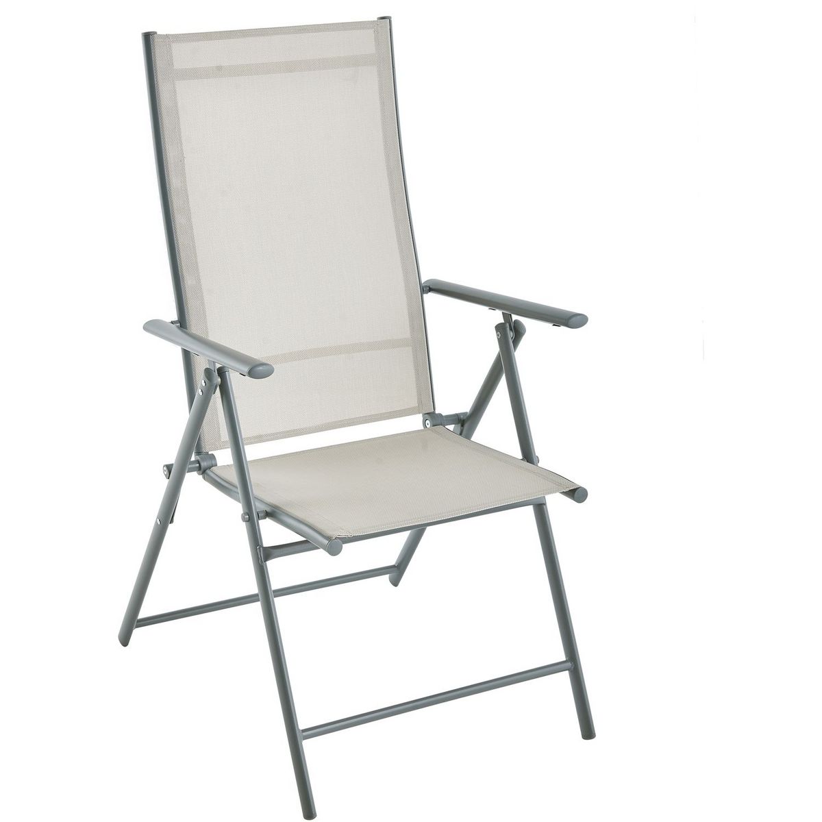 GARDENSTAR Salon de jardin - 4 places avec parasol - Acier - Gris