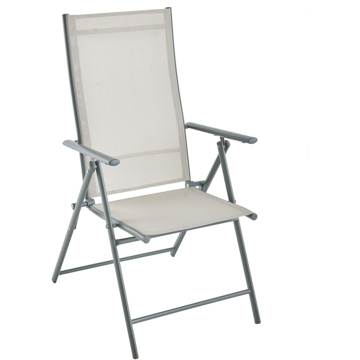 GARDENSTAR Salon de jardin - 4 places avec parasol - Acier - Gris