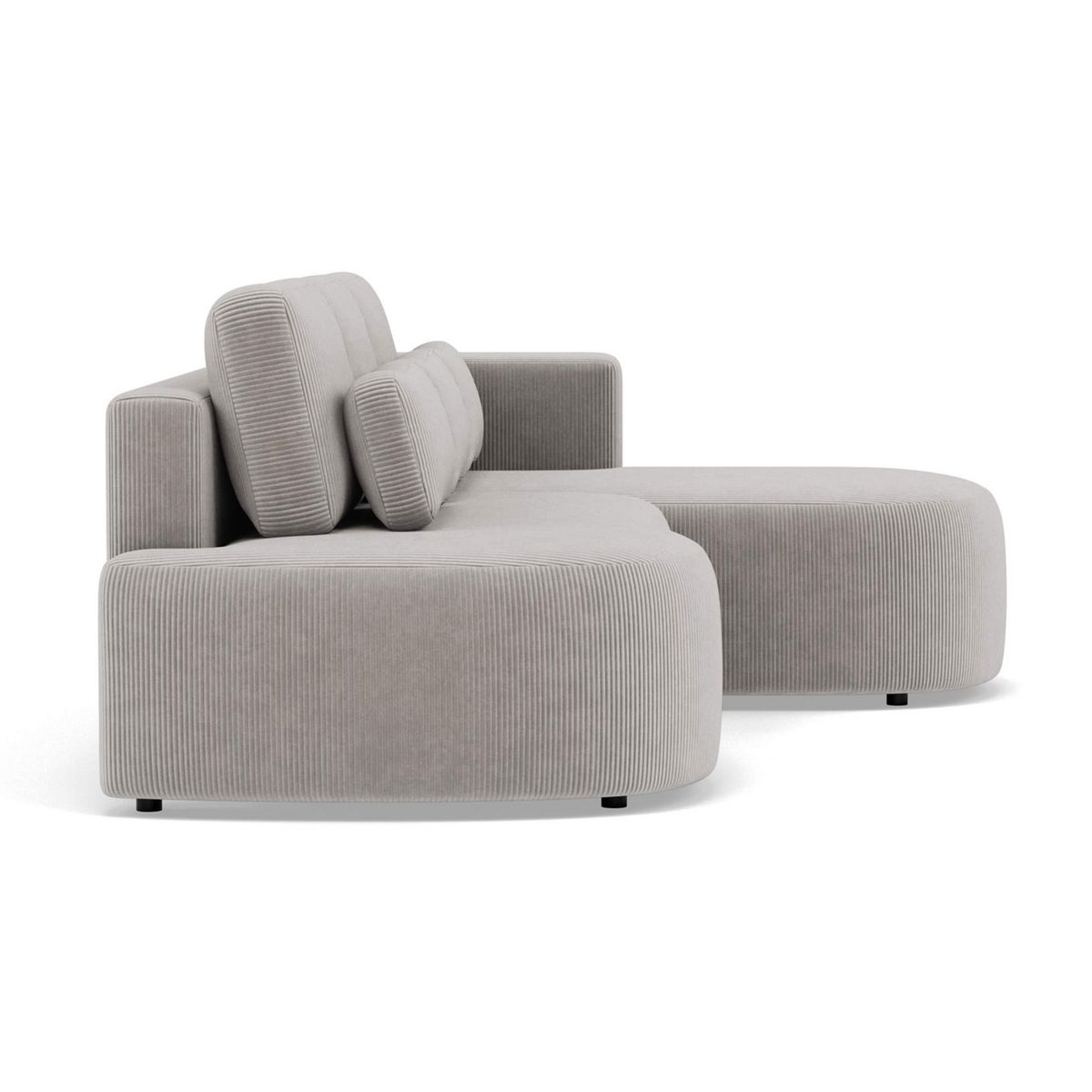 LISA DESIGN Mahina - canapé d'angle droit 4 places convertible avec coffre en velours côtelé